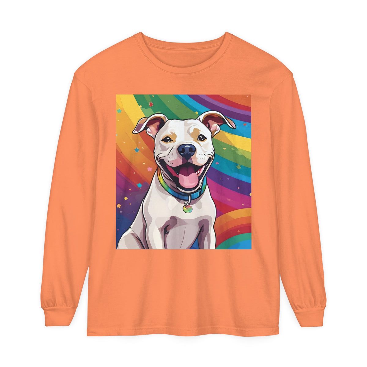 Prideful Pittie 3 Unisex Garment-dyed Long Sleeve T-Shirt