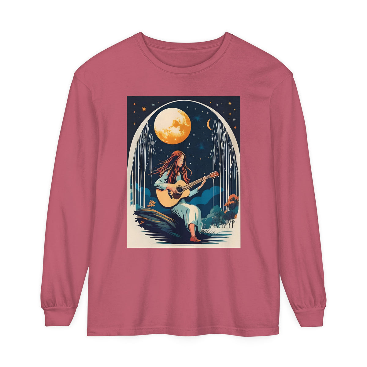 Night Melodies Unisex Garment-dyed Long Sleeve T-Shirt