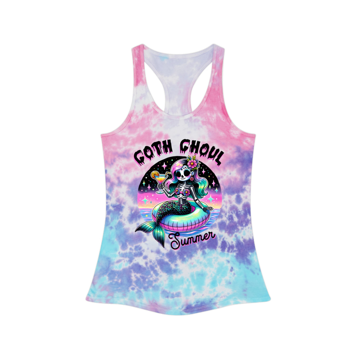 Goth Ghoul Summer - Tie Dye Racerback Tank Top