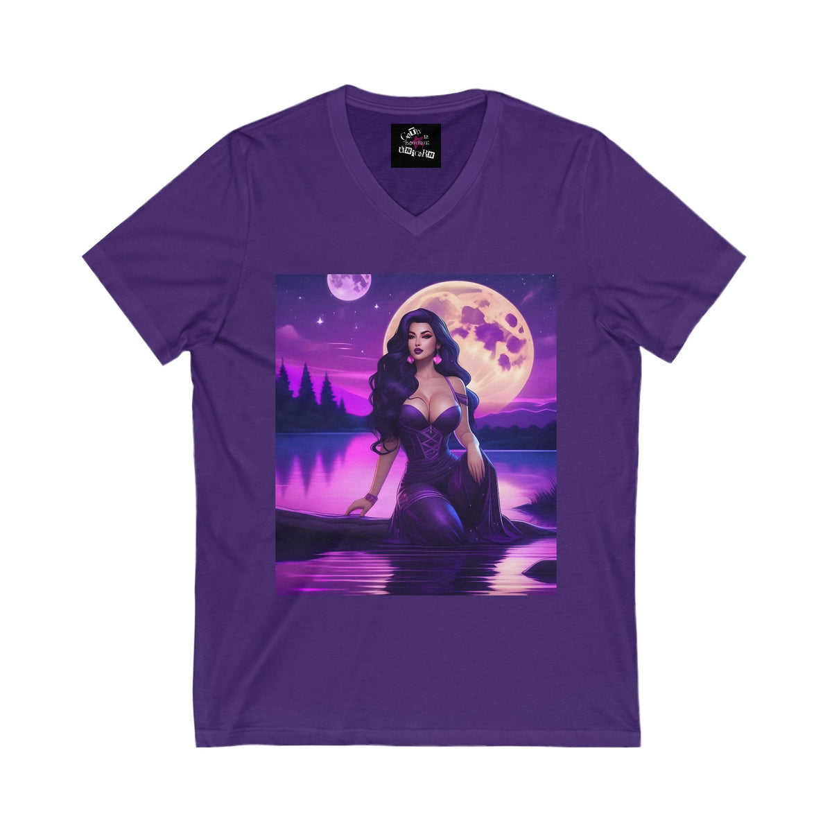 Multi Moon’s Mistress Unisex Jersey Short Sleeve V-Neck Tee