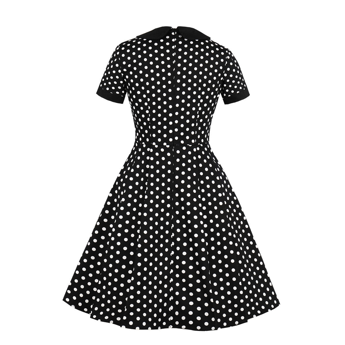 SISHION Retro Vintage  Summer Hepburn Peter Pan Collar Swing Polka Dot Dresses