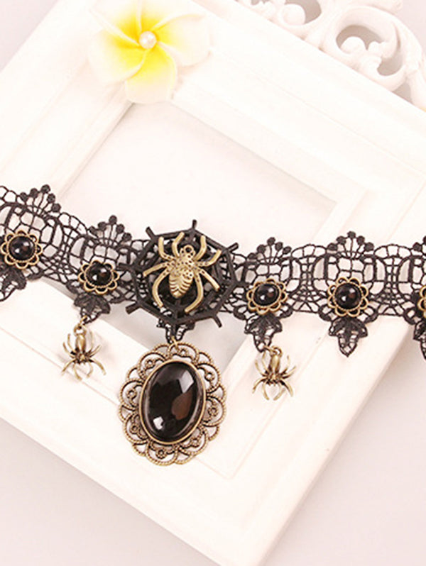 Lace Retro Spider Webs Costume Choker Necklace