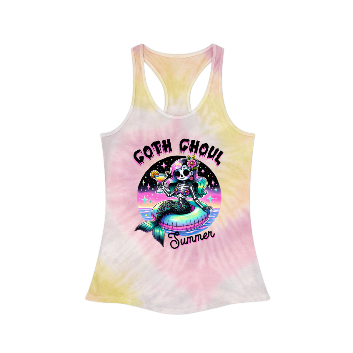 Goth Ghoul Summer - Tie Dye Racerback Tank Top