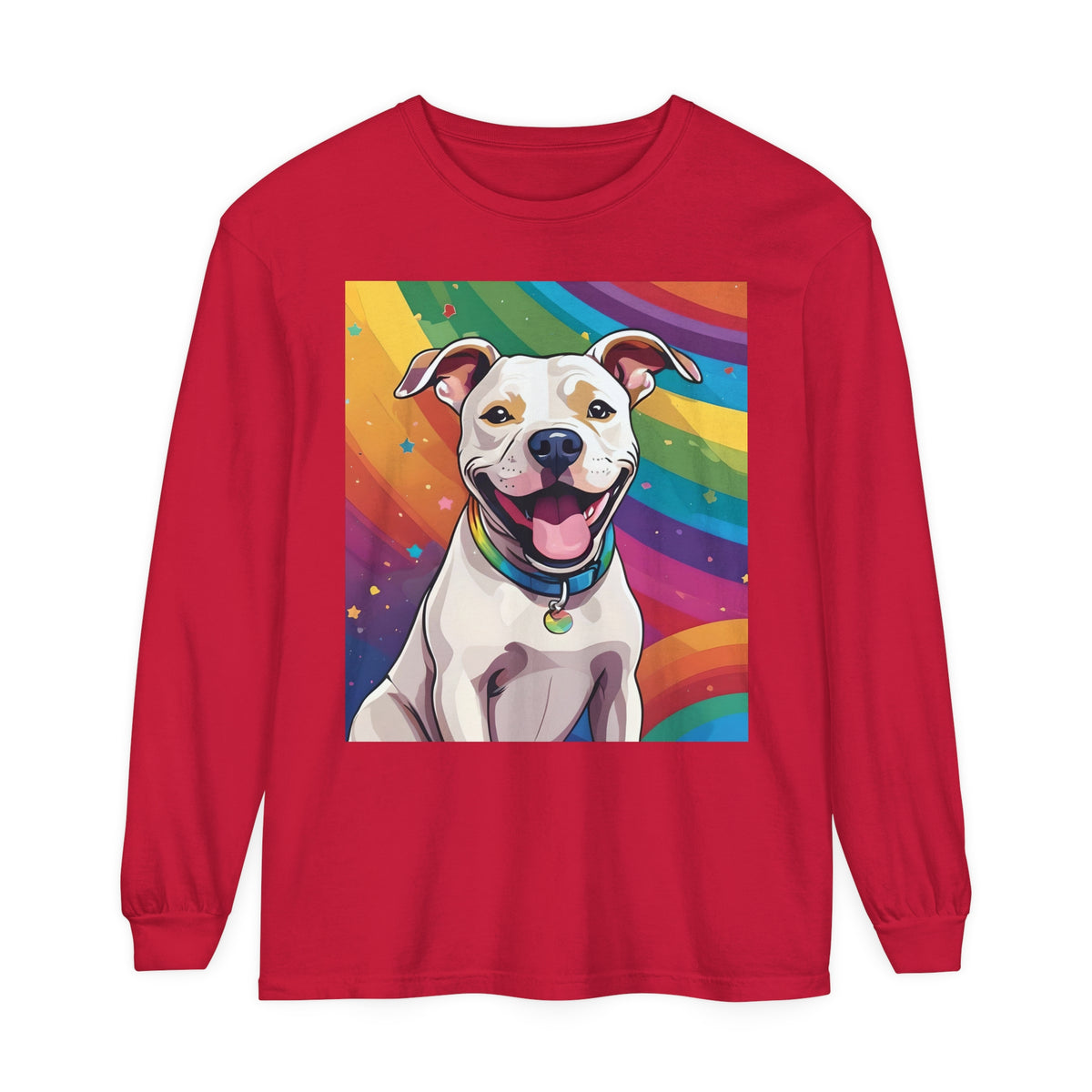 Prideful Pittie 3 Unisex Garment-dyed Long Sleeve T-Shirt