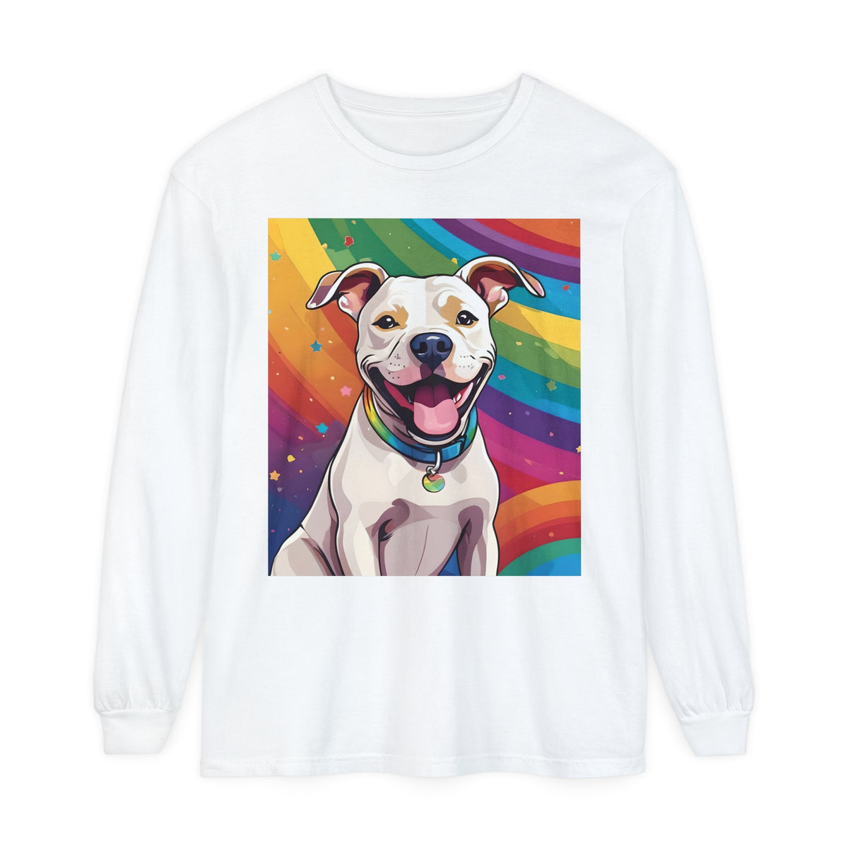 Prideful Pittie 3 Unisex Garment-dyed Long Sleeve T-Shirt