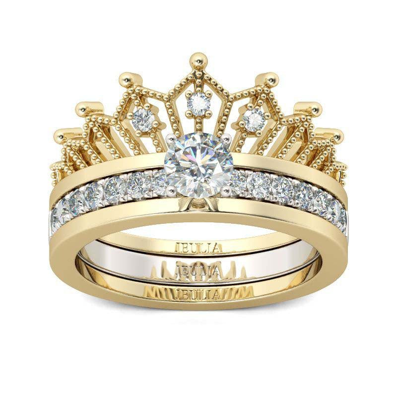 Detachable Stacked Crown Ring Set