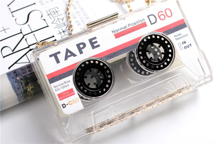 B Sides Retro Cassette Tape Chain Strap Purse