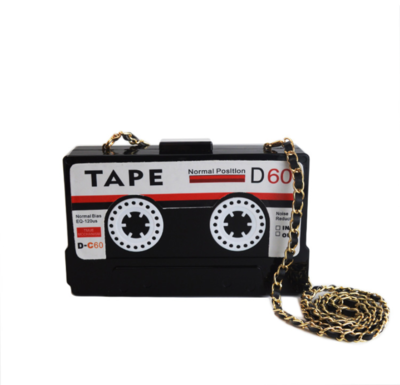 B Sides Retro Cassette Tape Chain Strap Purse