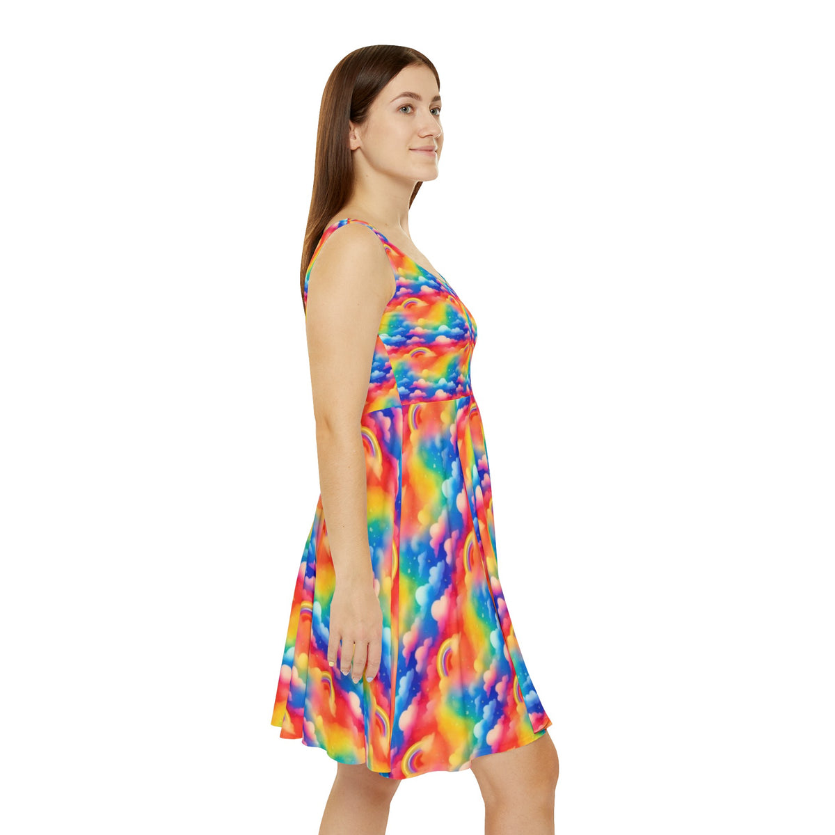 Rainbows And Clouds Women's Skater Dress (AOP)