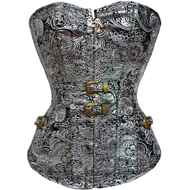 Metallic Strapless Steampunk Gothic Corset Top