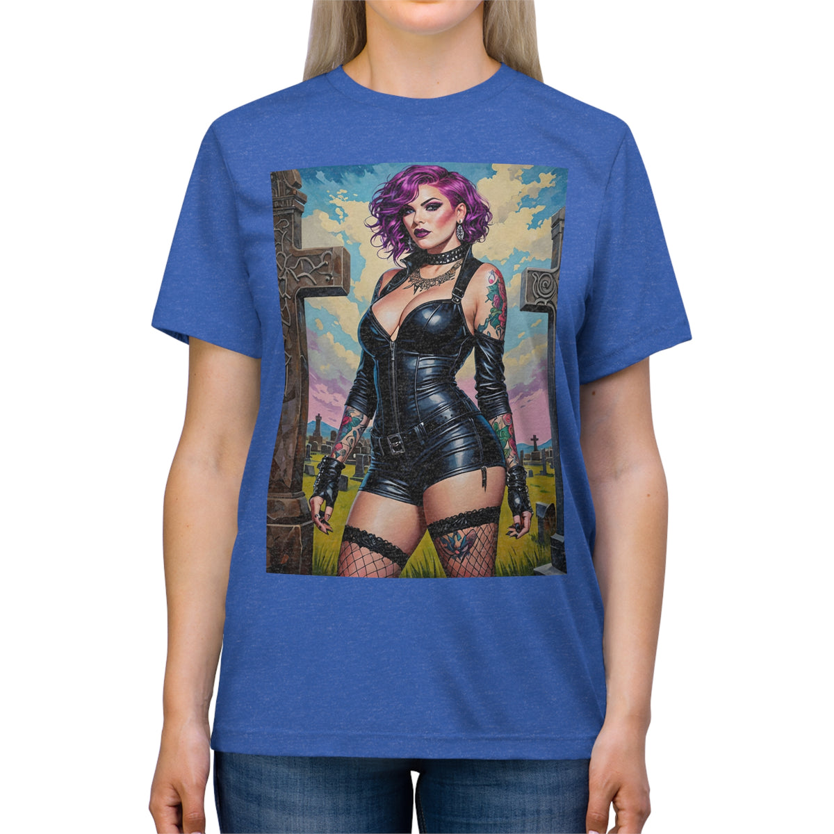 Goth Graveyard Girl Series - Design Eleven - Unisex Triblend Tee