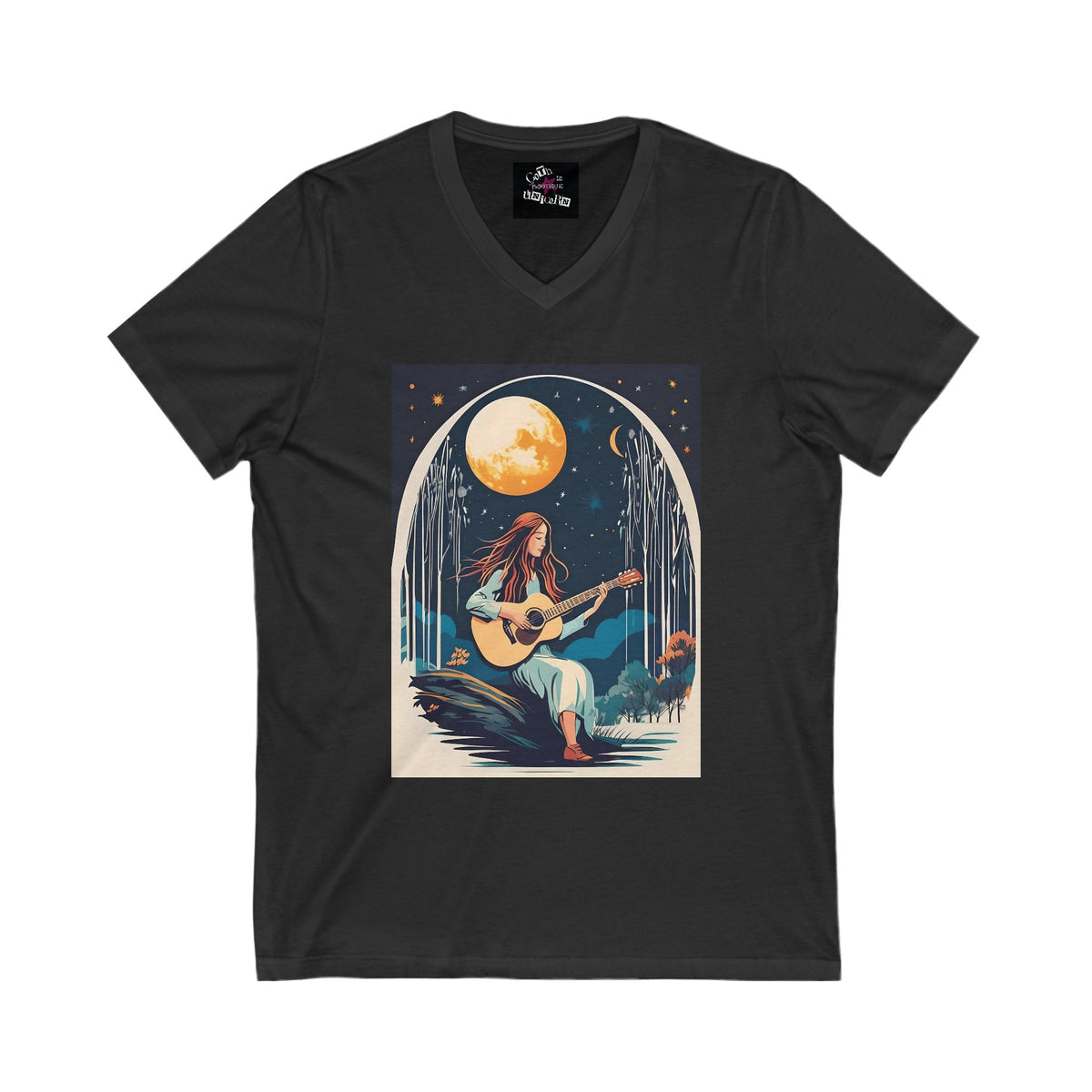 Midnight Melodies Unisex Jersey Short Sleeve V-Neck Tee