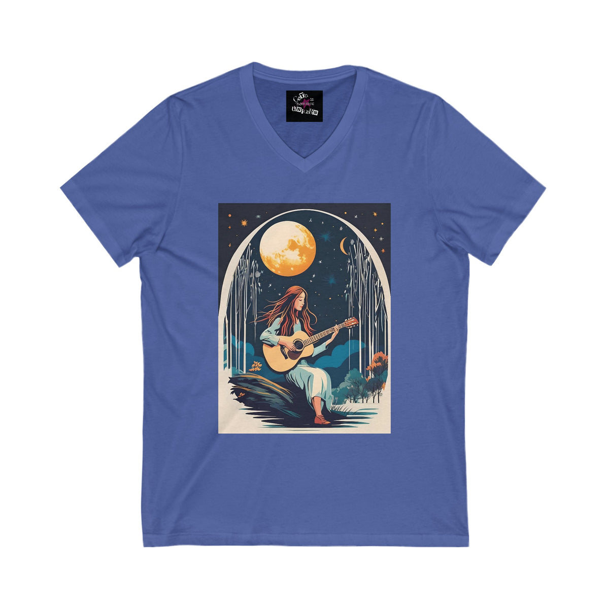 Midnight Melodies Unisex Jersey Short Sleeve V-Neck Tee