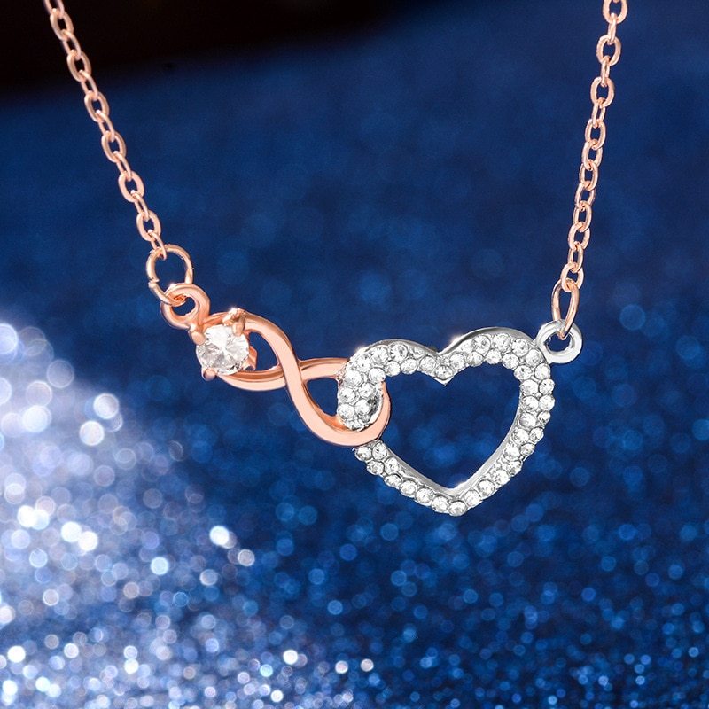 Infinity Heart Mixed Metal Love Necklace