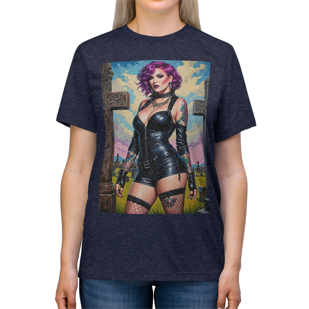 Goth Graveyard Girl Series - Design Eleven - Unisex Triblend Tee