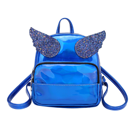 Cute Laser Holographic Backpack with Glitter Angle Wings