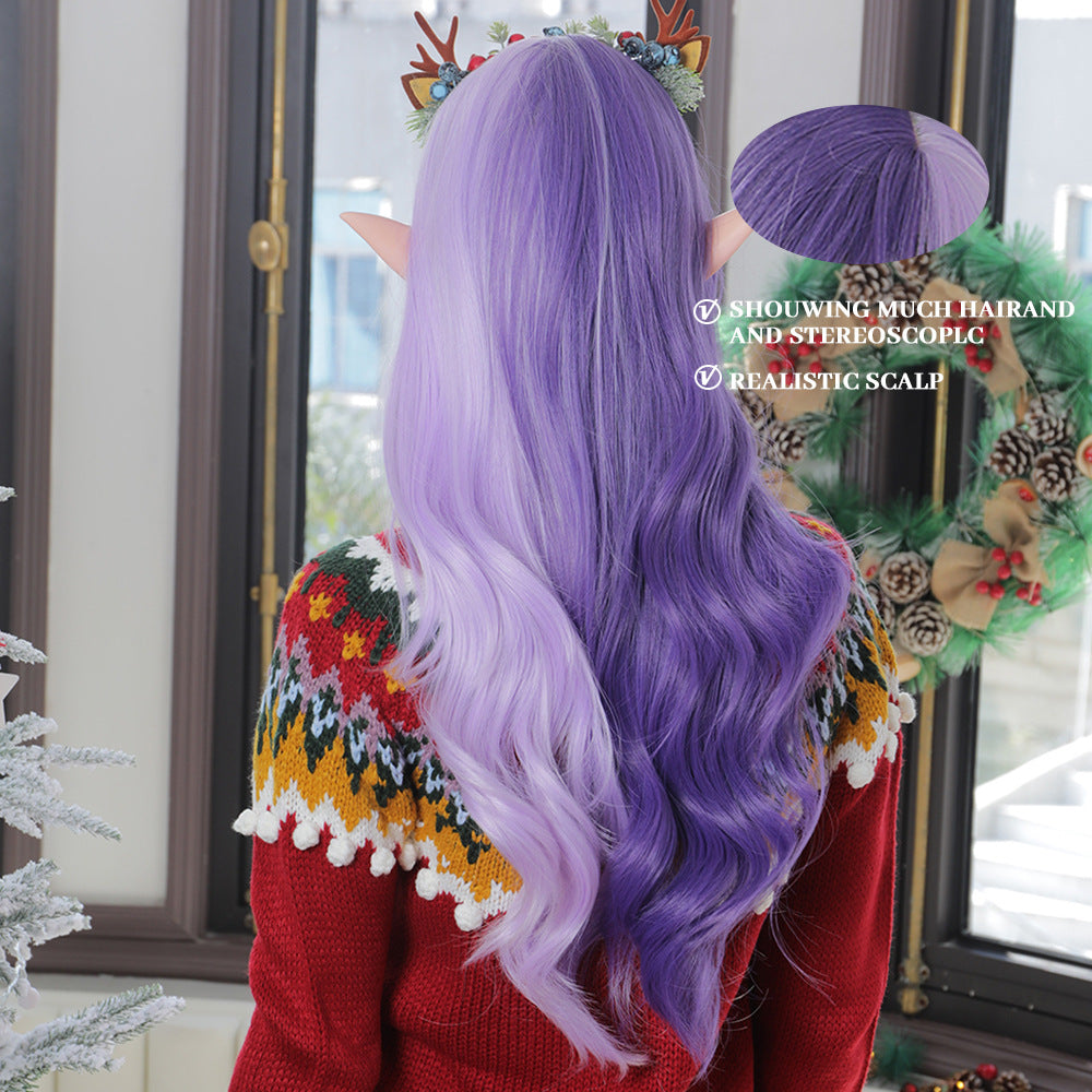 Cosplay Long Wave Split Dye Synthetic Wigs