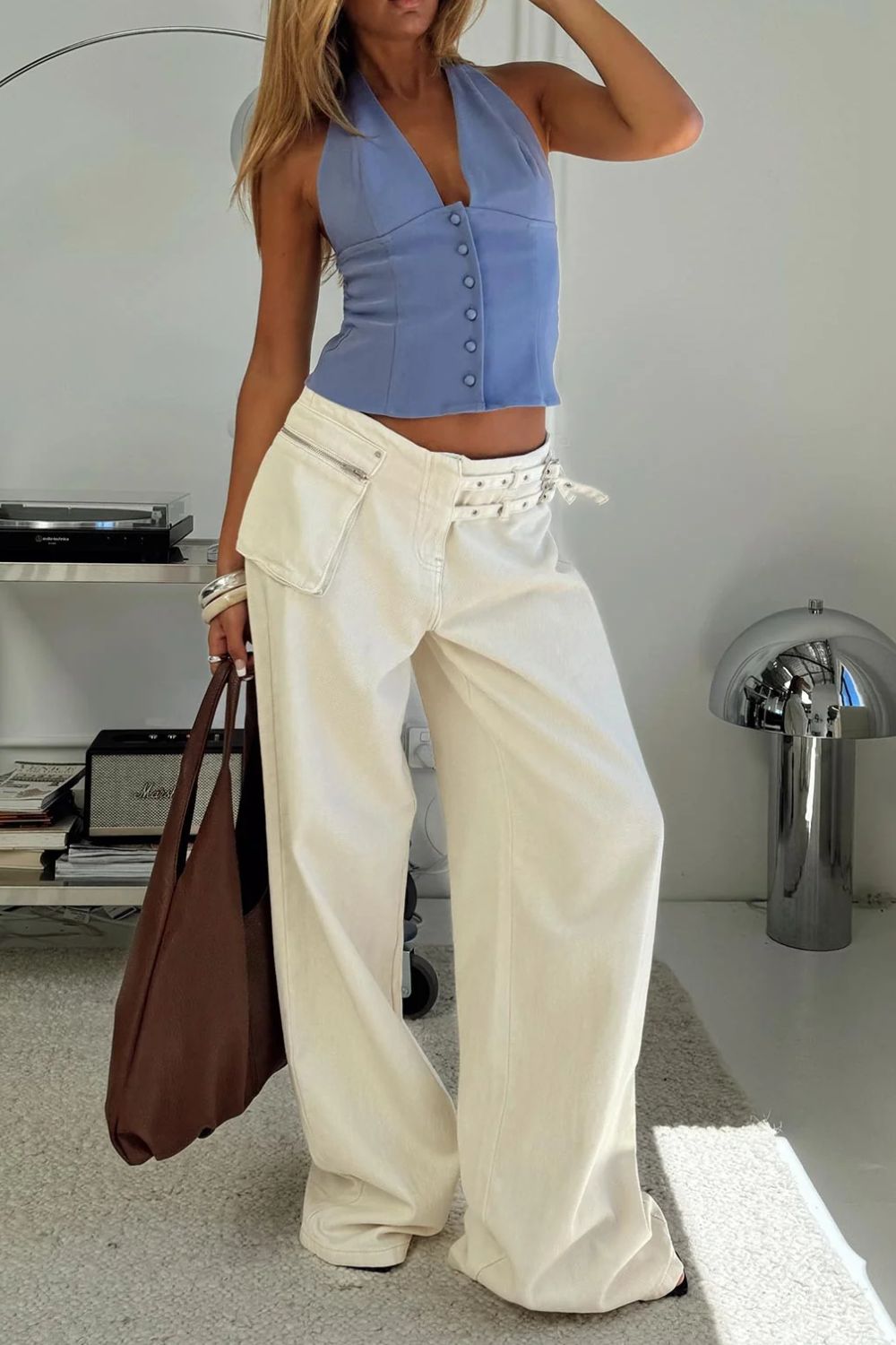 Wide Leg Jeans with Pockets