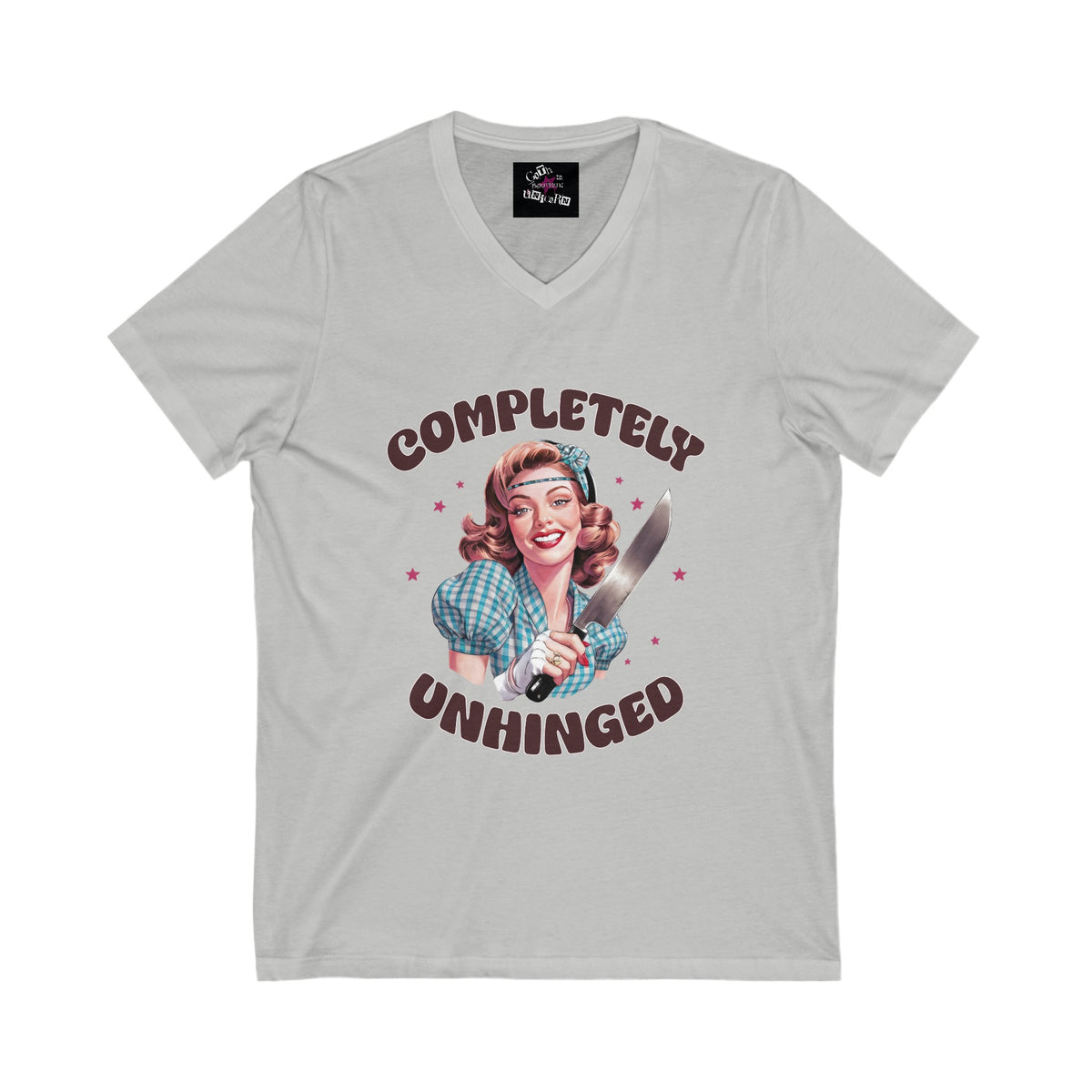 Completely Unhinged Unisex Jersey Short Sleeve V-Neck Tee