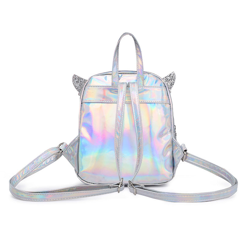 Cute Laser Holographic Backpack with Glitter Angle Wings