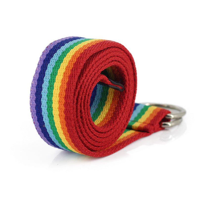 Rainbow or Checkered canvas belt