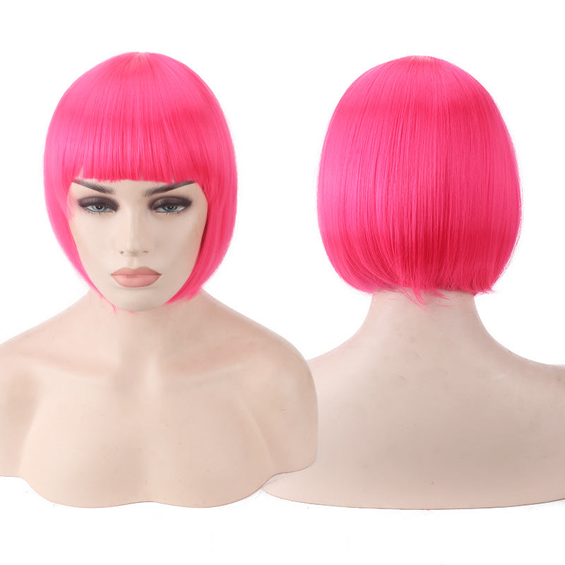 Dyed Short Hair Sharp Bob Cosplay Wig Multiple Options