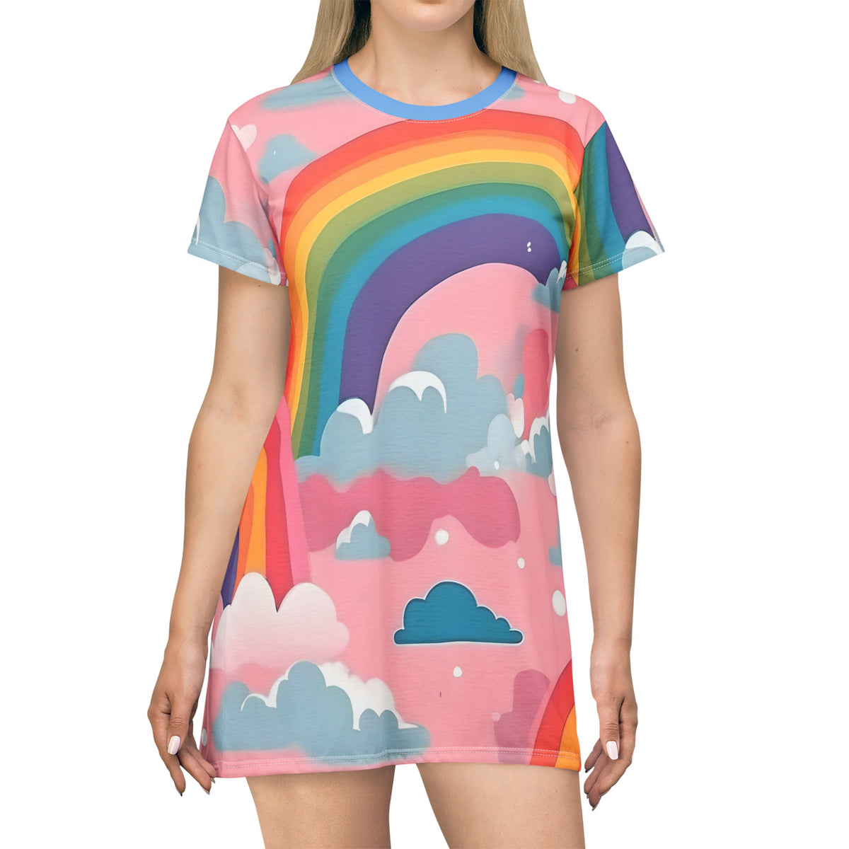 Over The Rainbow All Over Print T-Shirt Dress