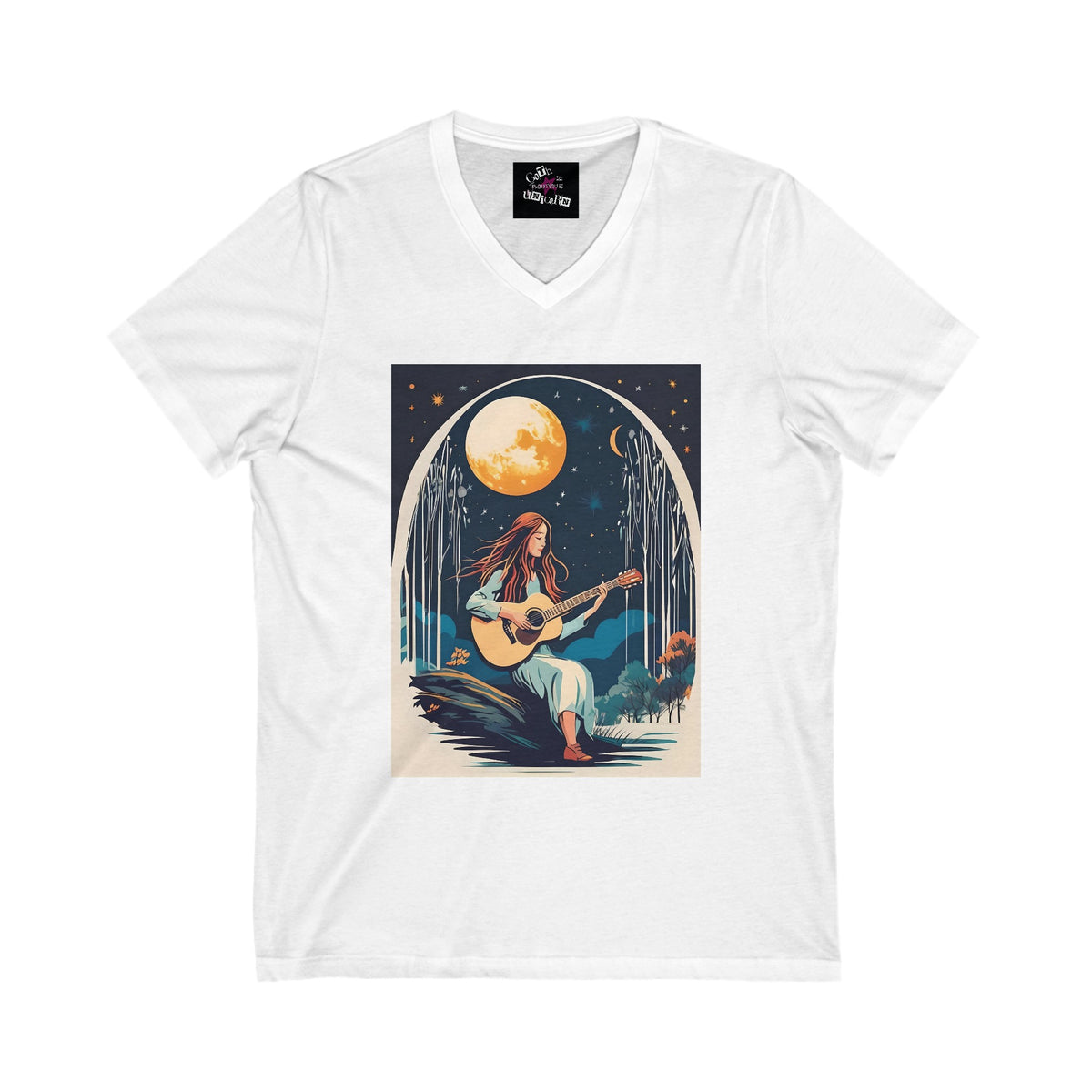 Midnight Melodies Unisex Jersey Short Sleeve V-Neck Tee