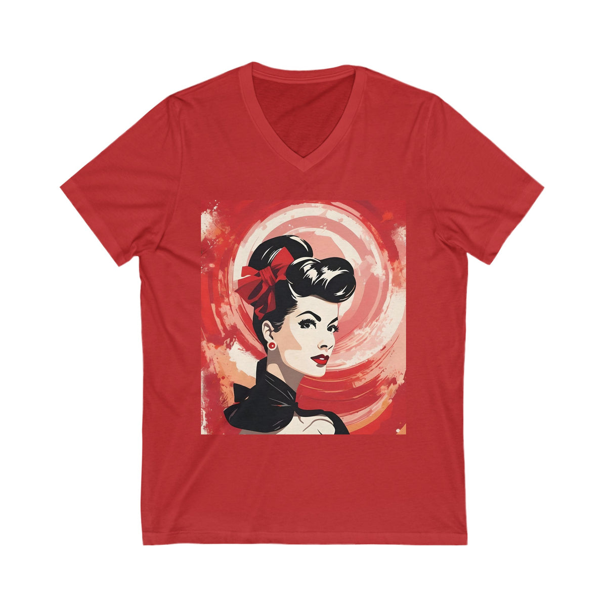 Glory Roll Red Beauty Unisex Jersey Short Sleeve V-Neck Tee