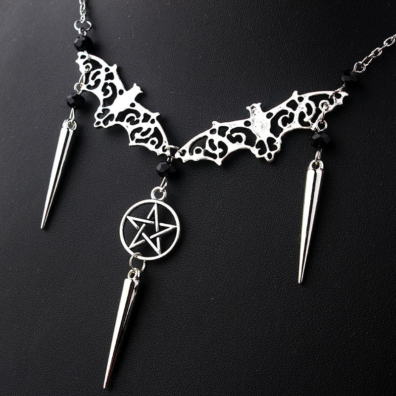 European And American Gothic Evil Bat Necklace