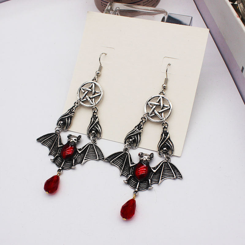 Bat drop earrings