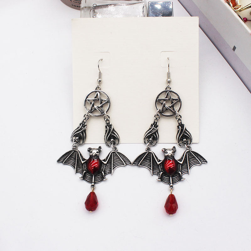 Bat drop earrings