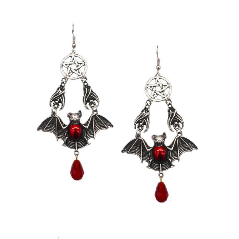 Bat drop earrings