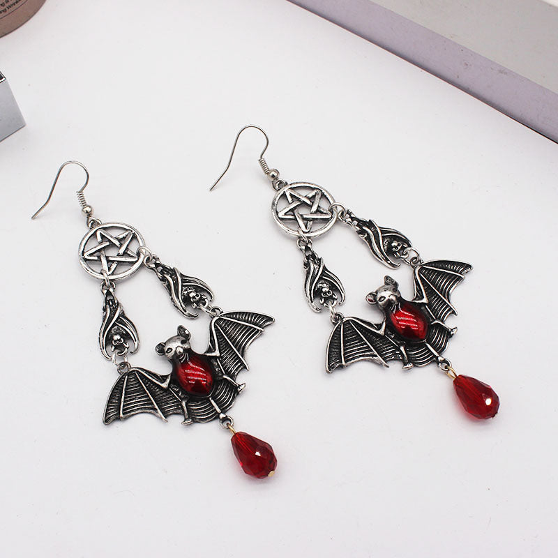 Bat drop earrings