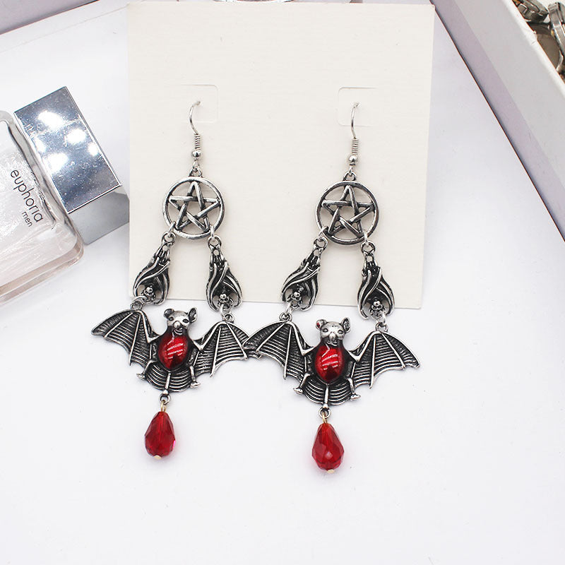 Bat drop earrings