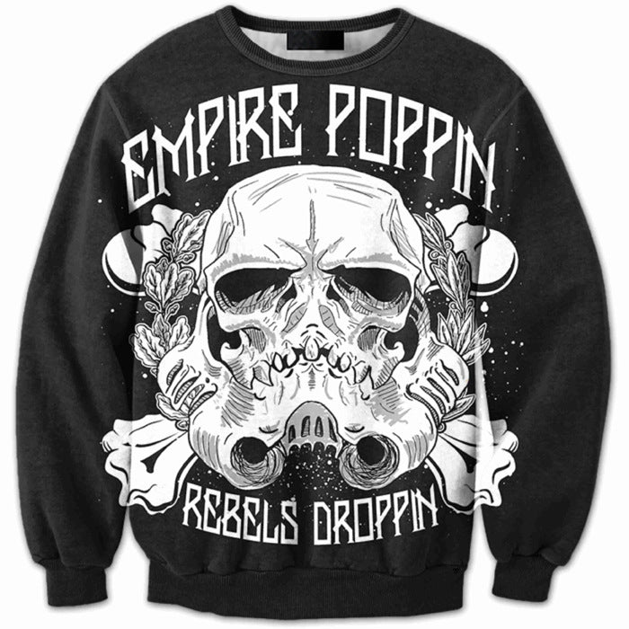 The Dark Side Helmet Empire Poppin’ Rebels Deoppin’ Long Sleeve Pullover Graphic Printed Sweatshirt