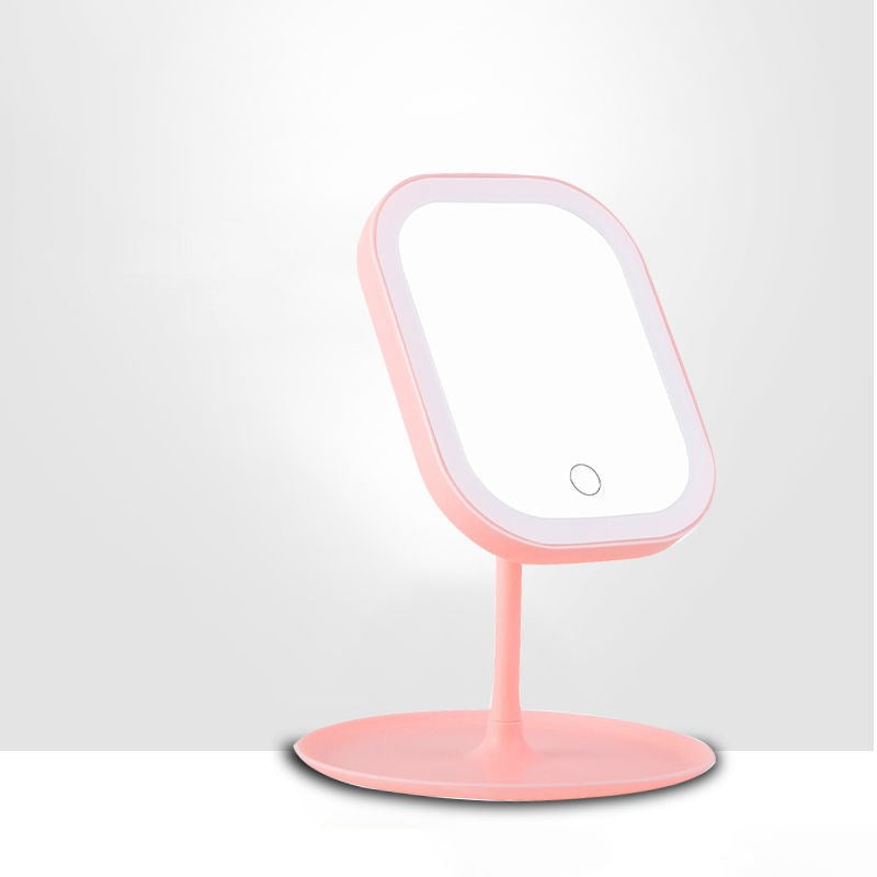 Lighted Desktop Mirror Portable Small Dressing Mirror With Magnifying Options