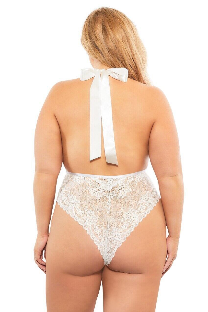 Ice Queen Plus Size Sexy Lacy Chic Teddy Lingerie Bodysuit