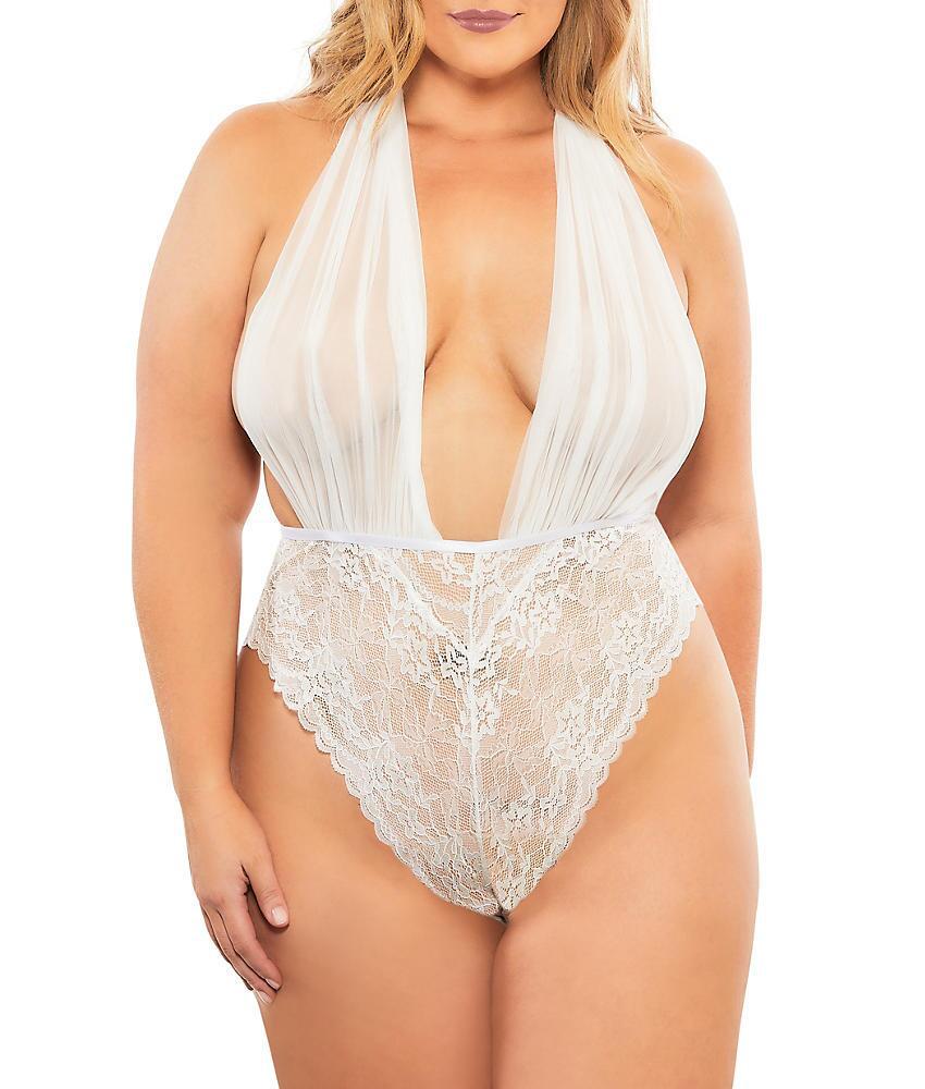 Ice Queen Plus Size Sexy Lacy Chic Teddy Lingerie Bodysuit