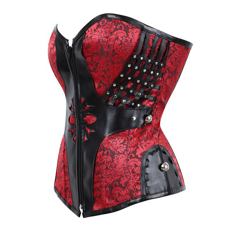 Beonlema Gothic Women Corset Waist Modeling Sexy Bustiers Steampunk Corsets Tight Lacing Black Goth Fuax Leather Korset S-2XL