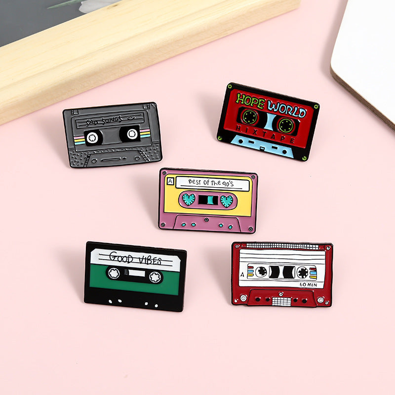 Creative Personality Cassette Tape Series Enamel Pins