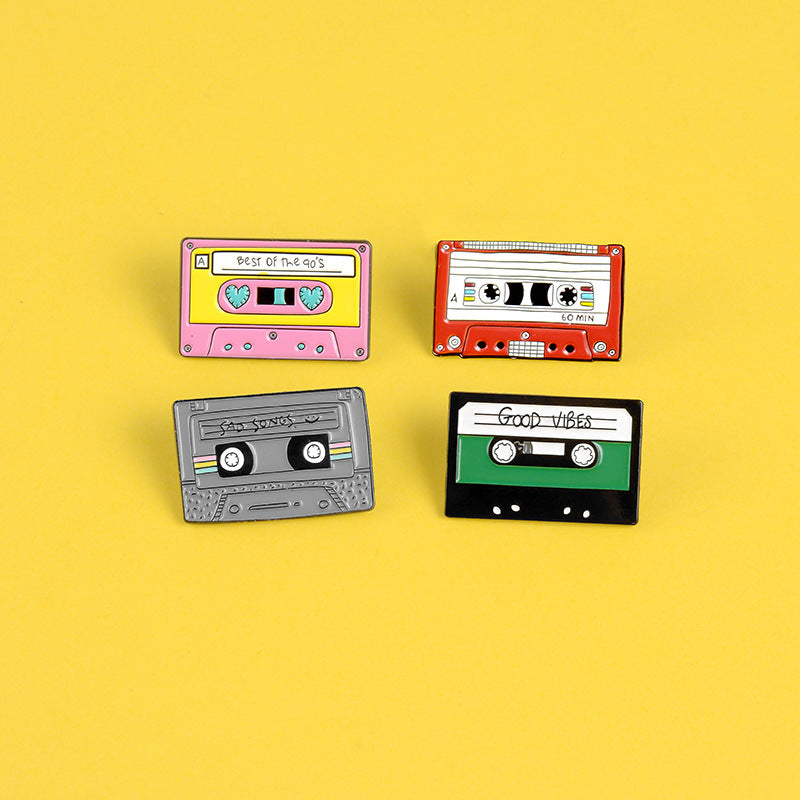 Creative Personality Cassette Tape Series Enamel Pins