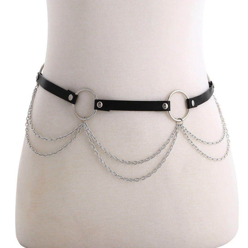 Chain-Belt Straps Waist-Jewelry Body-Harness Fashion-Accessory Sexy Rave Belt