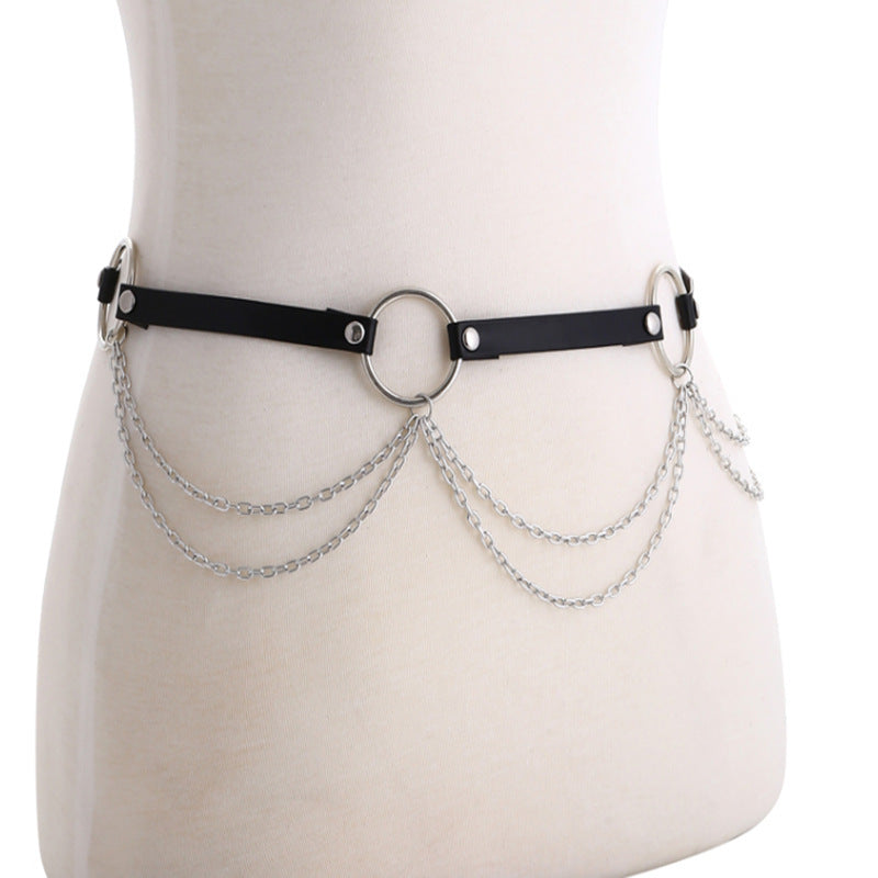 Chain-Belt Straps Waist-Jewelry Body-Harness Fashion-Accessory Sexy Rave Belt