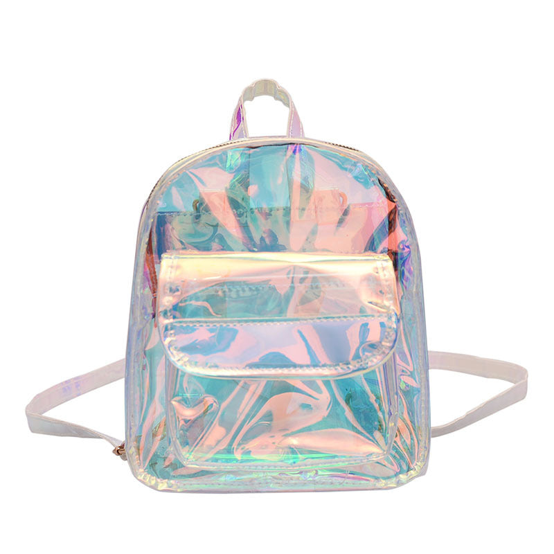 Laser Jelly Bag Transparent Holographic Medium Sized Backpack