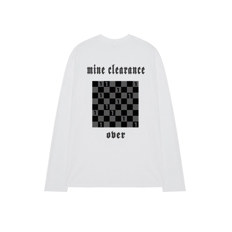 Retro Checkerboard Print High Street Dark Wind Long Sleeves