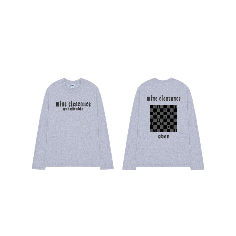 Retro Checkerboard Print High Street Dark Wind Long Sleeves