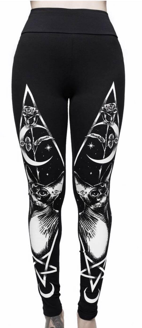 Ladies Fashion Print Gothic PUNK Sports Leggings Yoga Pants