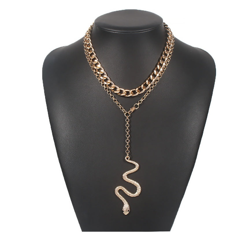 Alloy Necklace Fashion Creative Design Animal Snake Pendant Necklace