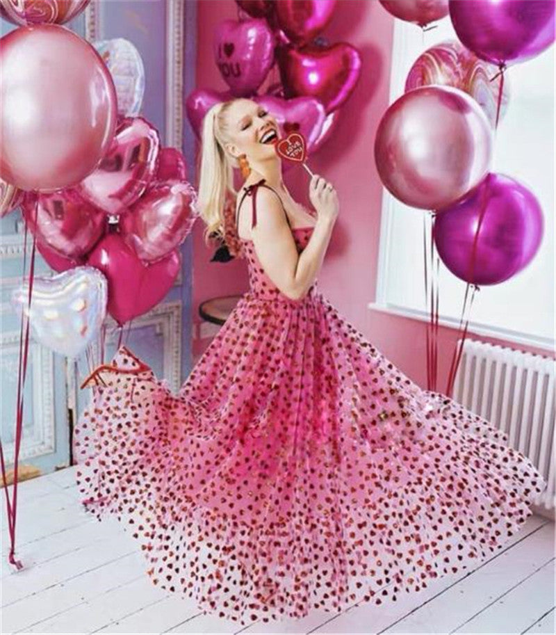 Pretty In Pink Sweetheart Swirl N Twirl Swing Party Dress